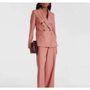 MNG Mango Double Breasted Blazer Size 4 Pink Peach gorgeous! Just too big